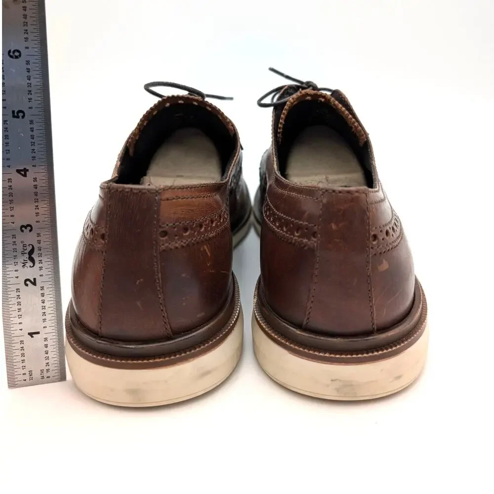 Bruno Magli UGO Lace-Up Oxford Shoes Men's British Tan Ivory Size US13M EU46